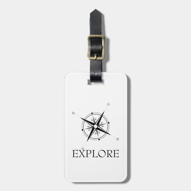 Vintage Compass Ro Explorer Bagagebricka (Vertikal Framsida)