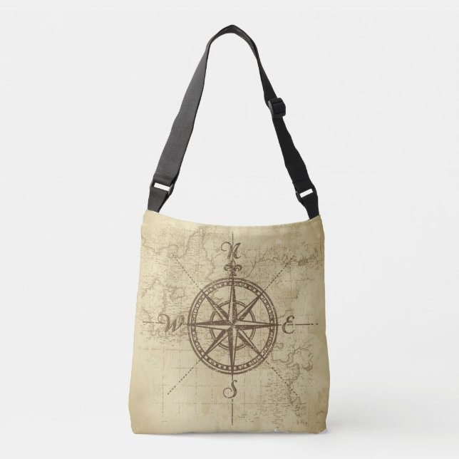 Vintage Compass - Tote Bag Axelväska (Framsida)