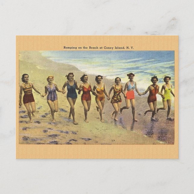 Vintage Coney Island Postcard Vykort (Framsida)