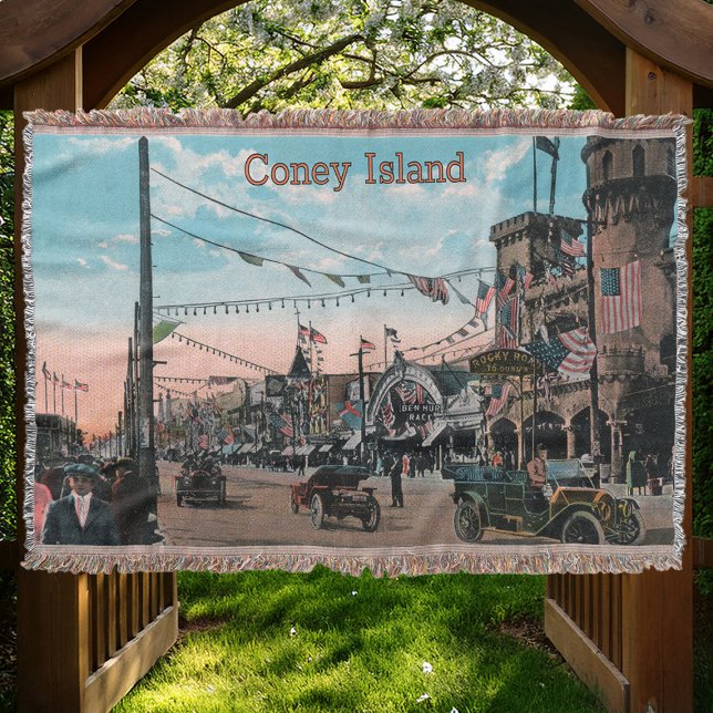 Vintage Coney Island Throw Blanket Filt (Skapare uppladdad)