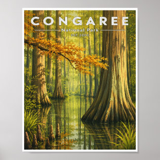 Vintage Congaree National Park Resa Poster