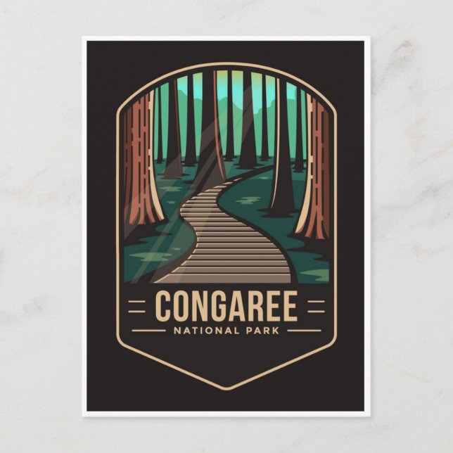 vintage Congaree nationalpark South Carolina Vykort (Framsida)