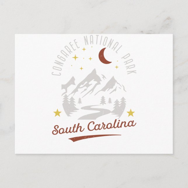 Vintage Congaree nationalpark South Caroline Vykort (Framsida)