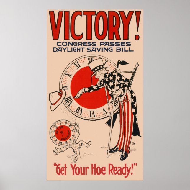 Vintage Congress Passes Daylight Saving Bill Poster (Framsidan)