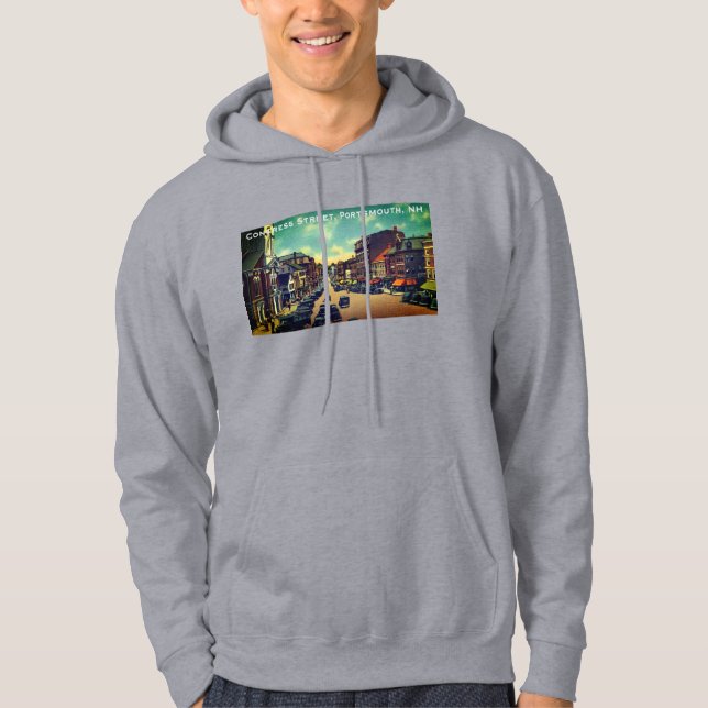 Vintage Congress Street, Portsmouth, NH Photo Hoodie (Framsida)