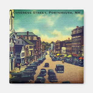 Vintage Congress Street, Portsmouth, NH Photo Magnet