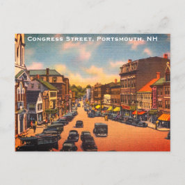 Vintage Congress Street, Portsmouth, NH Photo Vykort