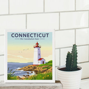 Vintage Connecticut Kakelplatta