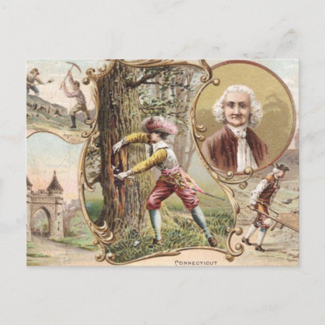 Vintage Connecticut Vykort (Framsida)