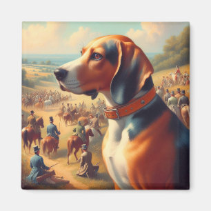 Vintage Cononhound-Hund målning Magnet