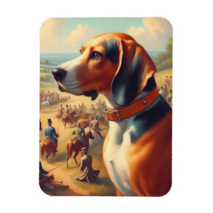 Vintage Cononhound-Hund målning Magnet