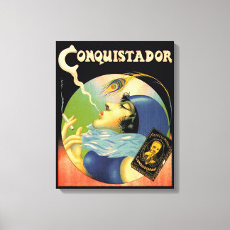 Vintage Conquistador Cigarettes Tobacco 1930s Canvastryck
