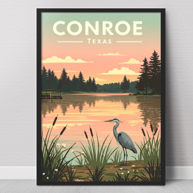 Vintage Conroe Texas Poster (Skapare uppladdad)