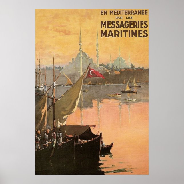 Vintage Constantinopel Travel Advertisement Poster (Framsidan)