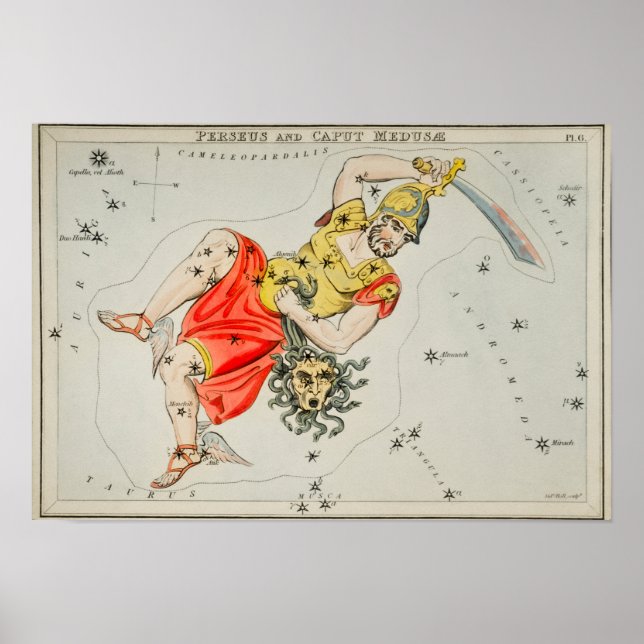 Vintage Constellation Illustration Poster (Framsidan)
