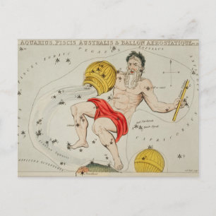 Vintage Constellation Illustration Vykort