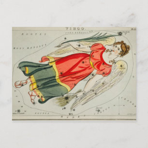 Vintage Constellation Illustration Vykort