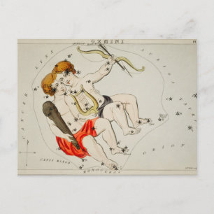 Vintage Constellation Illustration Vykort