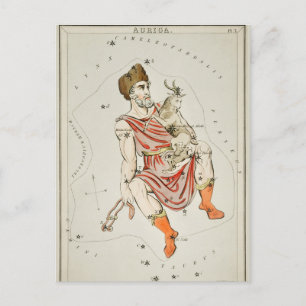 Vintage Constellation Illustration Vykort