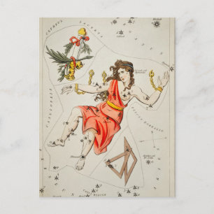 Vintage Constellation Illustration Vykort