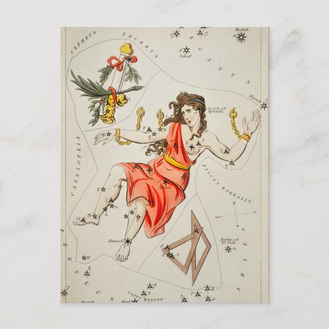 Vintage Constellation Illustration Vykort (Framsida)