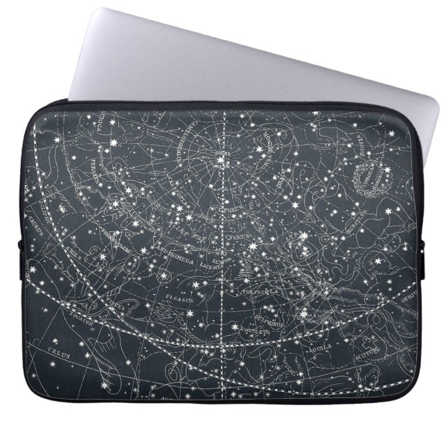 Vintage Constellation Karta Laptop Fodral (Framsidan)