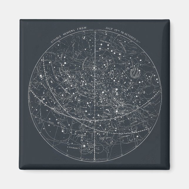 Vintage Constellation Karta Magnet (Framsidan)