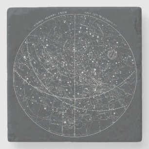 Vintage Constellation Karta Underlägg Sten