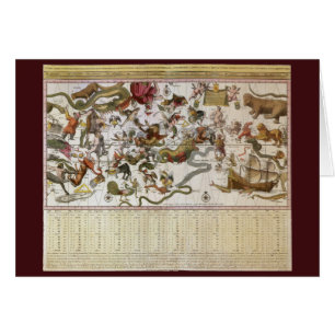 Vintage Constellation Star Karta av Backer och Bro Hälsningskort