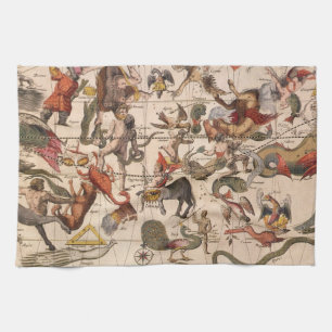 Vintage Constellation Star Karta av Backer och Bro Kökshandduk