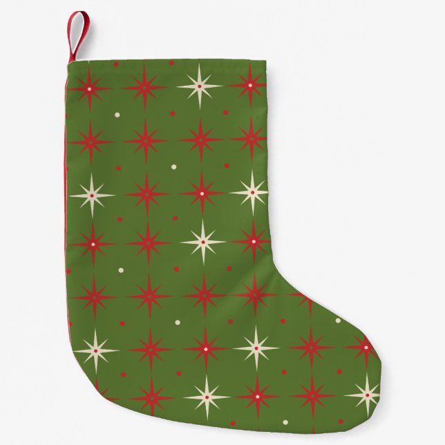 Vintage Contemporary Grön Julstjärna & Boll Liten Julstrumpa (Framsidan)