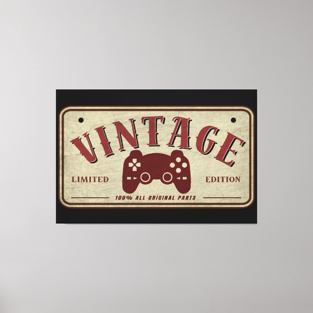 Vintage Controller Begränsad Edition originaldelar Canvastryck (Framsida)