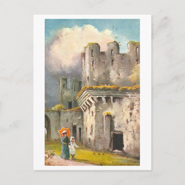 Vintage Conwy slott i Wales Vykort (Framsida)