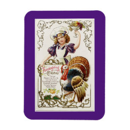 Vintage Cook with Turkey Magnet