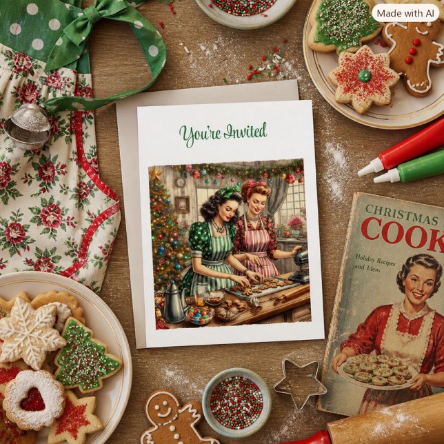 Vintage Cookie Exchange jul  Inbjudningar (Skapare uppladdad)