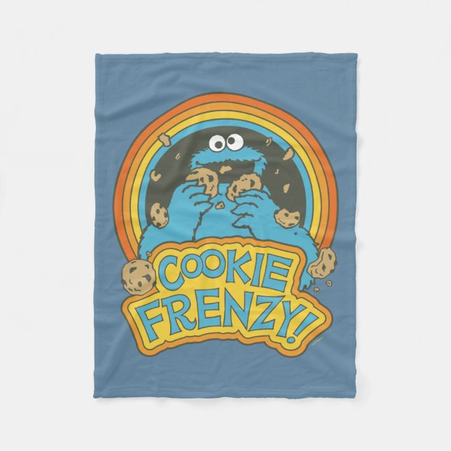Vintage Cookie Monster | Cookie Frenzy Fleecefilt (Framsidan)