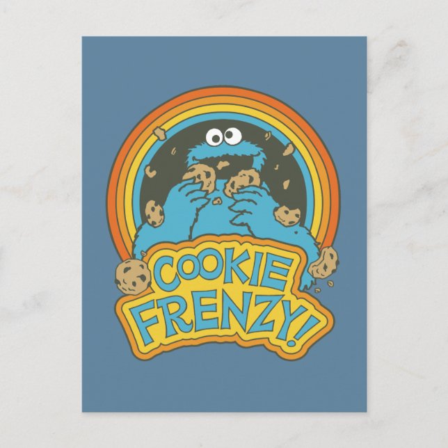 Vintage Cookie Monster | Cookie Frenzy Vykort (Framsida)