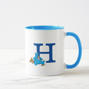 Vintage Cookie Monster Eating Cookies Monogram H Mugg