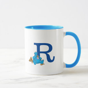 Vintage Cookie Monster Eating Cookies Monogram R Mugg