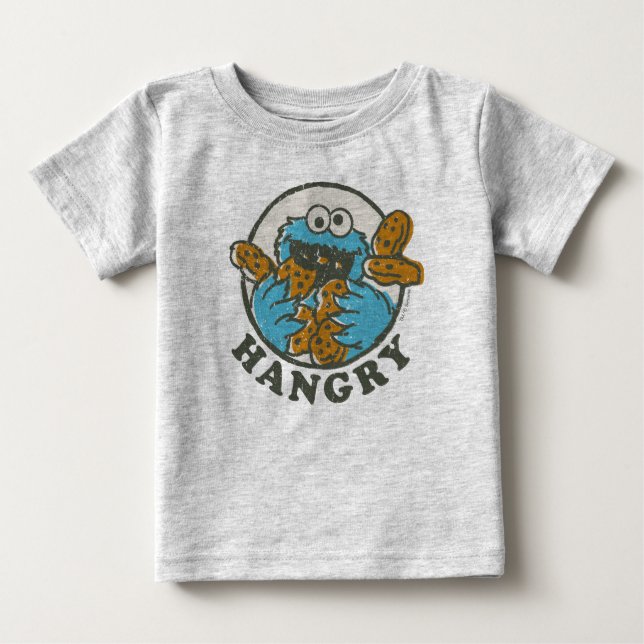 Vintage Cookie Monster | Hungrig T Shirt (Framsida)