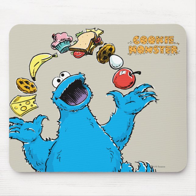 Vintage Cookie Monster Juggling Musmatta (Framsidan)
