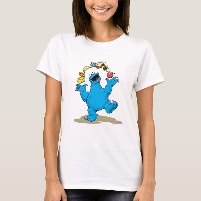 Vintage Cookie Monster Juggling Tee (Framsida)