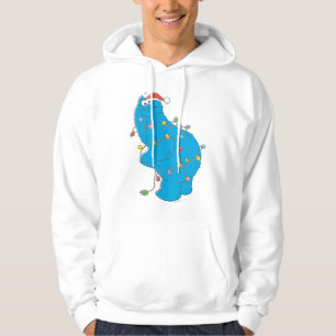Vintage Cookie Monster jul Ljus Hoodie