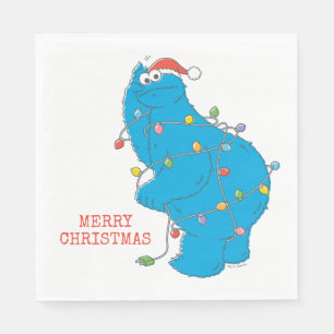 Vintage Cookie Monster jul Ljus Pappersservett
