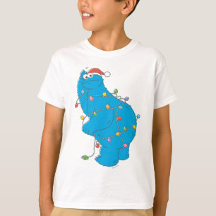 Vintage Cookie Monster jul Ljus T Shirt