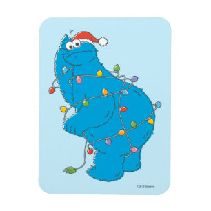 Vintage Cookie Monster Julbelysning Magnet