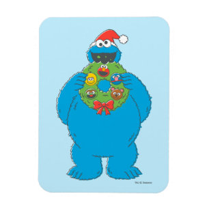 Vintage Cookie Monster-julfransen Magnet