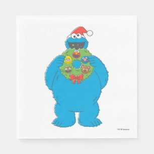 Vintage Cookie Monster-julfransen Pappersservett