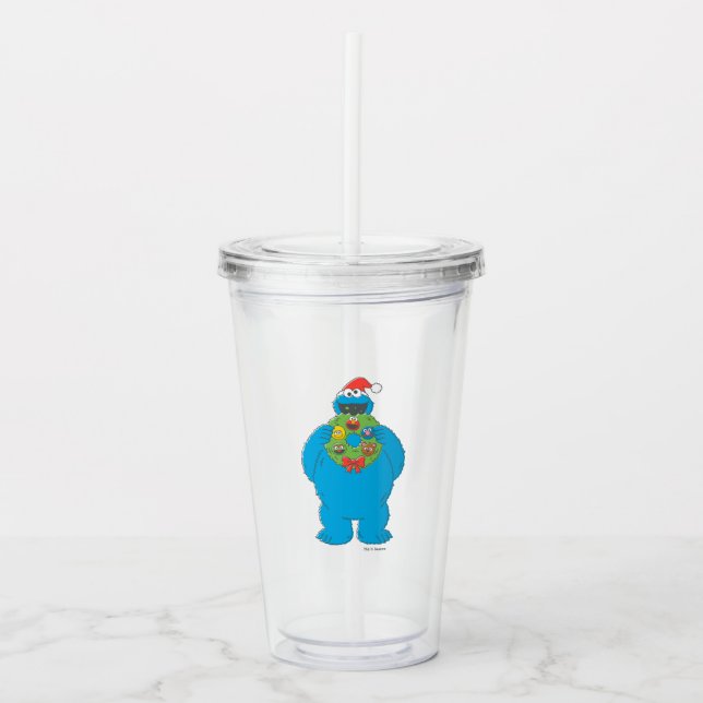 Vintage Cookie Monster-julfransen Take Away Mugg (Framsida)