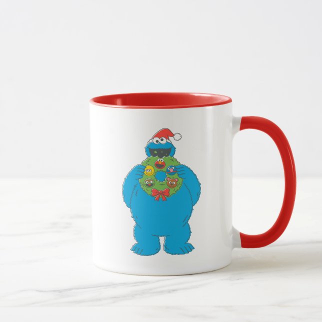 Vintage Cookie Monster julkrans Mugg (Höger)